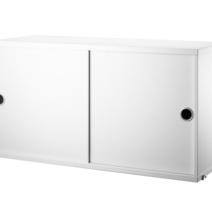 String System Cabinet with Sliding Doors