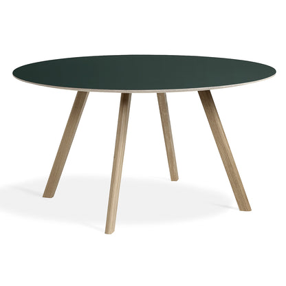 Soaped Oak Green Linoleum Copenhague Round Dining Table CPH25 by HAY