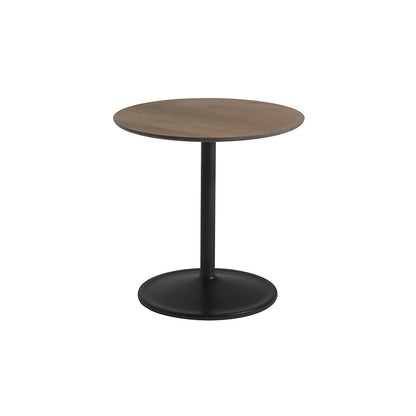 Soft Side Table by Muuto - Diameter : 48 cm / Height: 48 cm in solid smoked oak top and black aluminum base