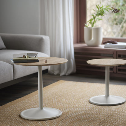 Soft Side Table by Muuto - Oak Top and Off-White Base