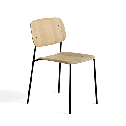 Soft Edge 10 (Steel Dining Chair) by HAY - Black Base/ Matt Lacquered Oak