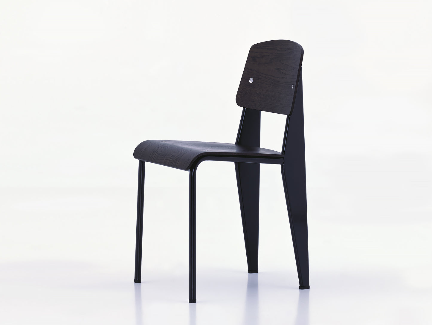 Prouvé Standard Chair by Vitra - Dark Stained Oak, Deep Black