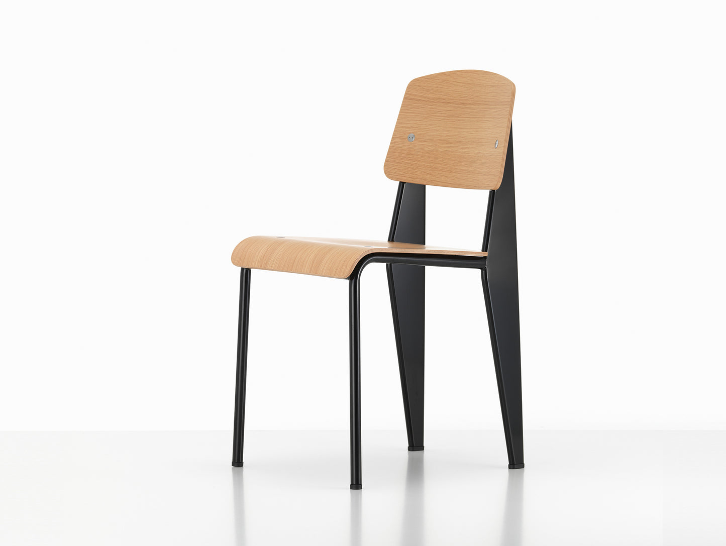 Prouvé Standard Chair by Vitra - Natural Oak, Deep Black