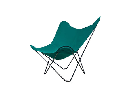 Sunshine Mariposa Butterfly Chair by Cuero - Zinc Coated Black Steel Frame / Forest Green Cover