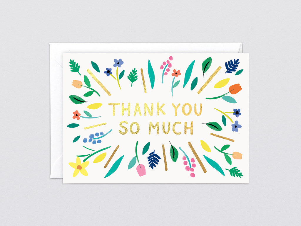 'Thanks So Much Burst' Foiled Greetings Card by Wrap