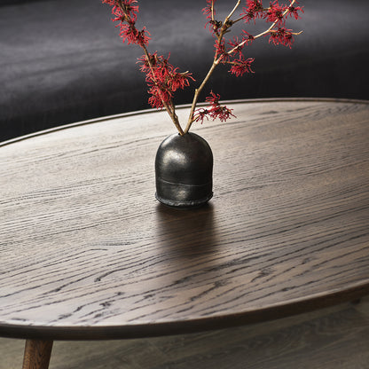 Accent Side Table by Mater - Oval Lounge (Width: 120 cm / Height: 42 cm) / Sirka Grey Stained Lacquered Oak