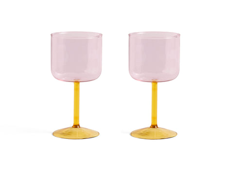 Tint Wine Glasses (Pink and Yellow) - Set of 2 by HAY