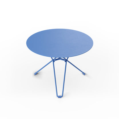 Tio Coffee Table by Massproductions - Top Diameter 60 cm, Base Height 42 cm - Overseas Blue