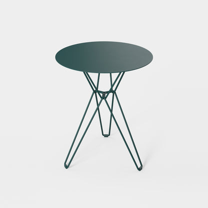Tio Cafe Table by Massproductions - 60 cm Diameter top with 72 cm Base / Blue Green