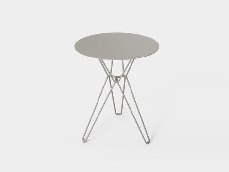 Tio Cafe Table by Massproductions - 60 cm Diameter top with 72 cm Base / Stone Grey