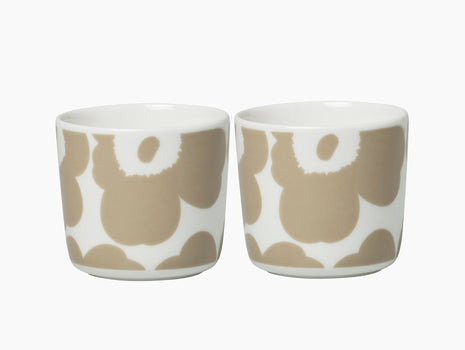 Beige Unikko Coffee Cup Without Handle - Set of 2 by Marimekko