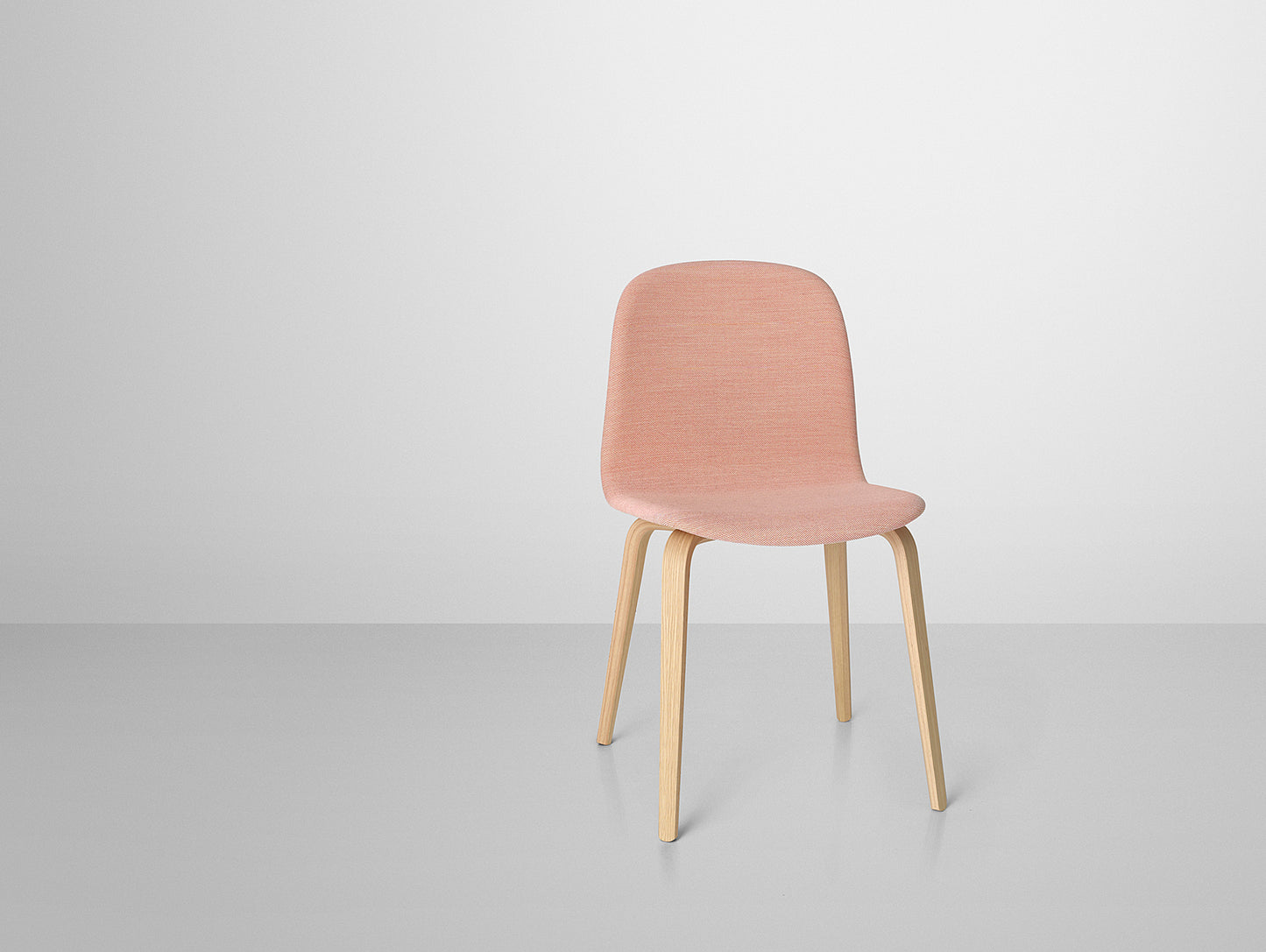 Oak Legs / Steelcut Trio 515 Visu Chair Wood Base Upholstered - Set of 2 by Muuto