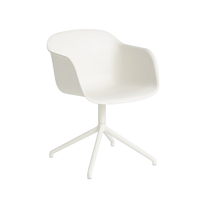 White Fiber Armchair with Swivel Base by Muuto