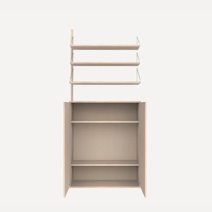 Shelf Library H1852 Cabinet Section Large Add-on in White Oiled Oak by Frama