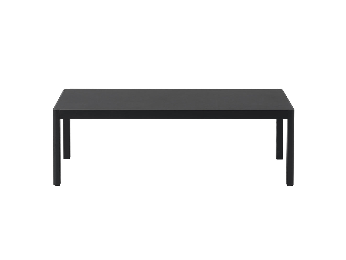 Workshop Coffee Table by Muuto - 120 x 43 cm / Black Linoleum Top with Black Lacquered Oak Base