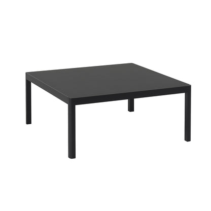 Workshop Coffee Table by Muuto - 86 x 86 cm / Black Linoleum Top with Black Lacquered Oak Base
