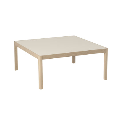 Workshop Coffee Table by Muuto - 86 x 86 cm / Warm Grey Linoleum Top with Lacquered Oak Base