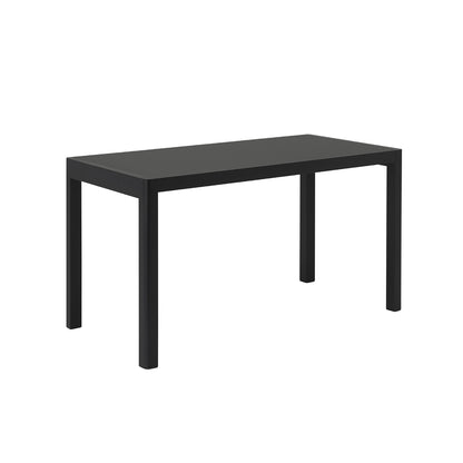 Workshop Table by Muuto - 130 x 65 cm / Black Linoleum Top with Black Lacquered Oak Base