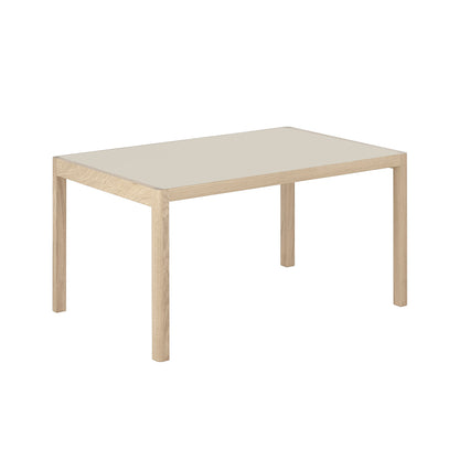 Workshop Table by Muuto - 140 x 92 cm / Warm Grey Linoleum Top with Lacquered Oak Base