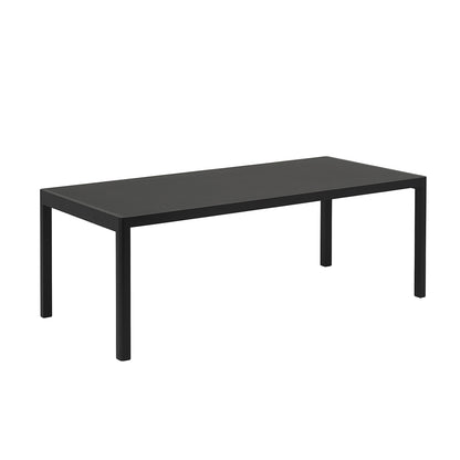 Workshop Table by Muuto - 200 x 92 cm / Black Linoleum Top / Black Lacquered Oak Base
