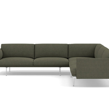 Outline Corner Sofa by Muuto - Aluminium Base / fiord 961