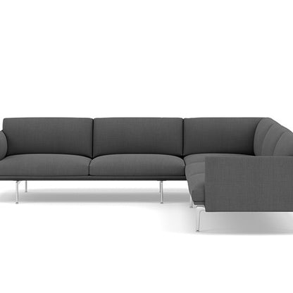 Outline Corner Sofa by Muuto - Aluminium Base / remix 163