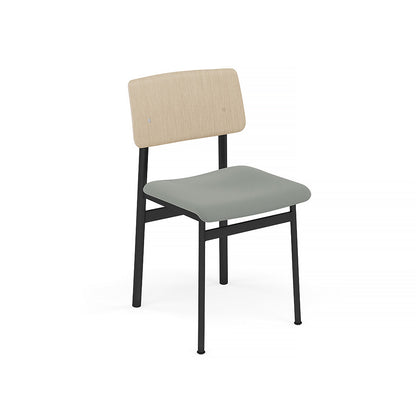 Loft Chair Upholstered by Muuto - Black Frame / Oak / Steelcut 160