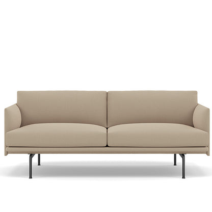 Muuto Outline 2 Seater Sofa - Black Base / clara 248