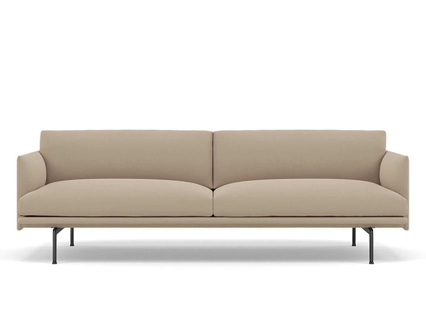 Muuto Outline 3 Seater Sofa - Black Aluminium Base / clara 248