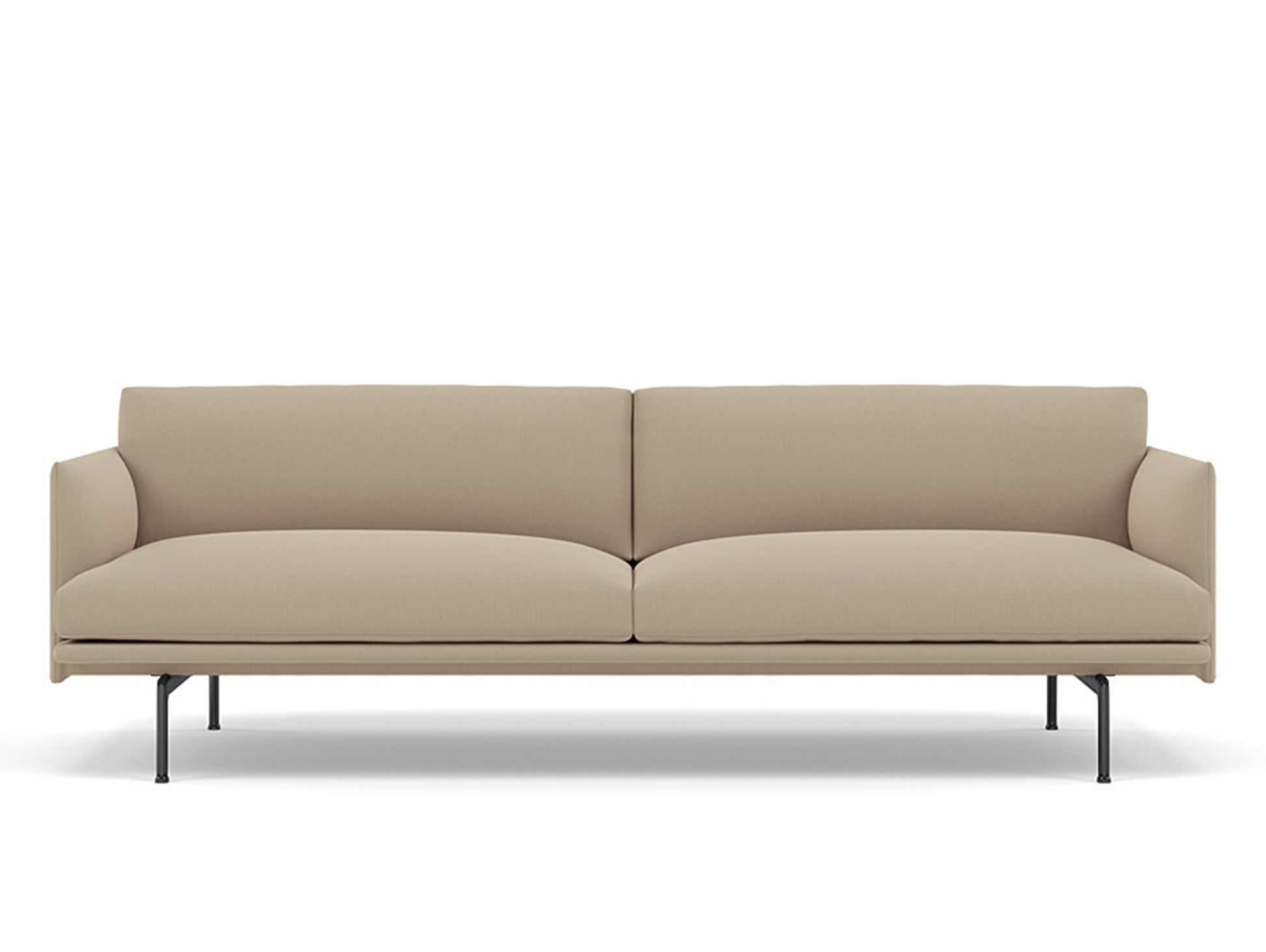Muuto Outline 3 Seater Sofa - Black Aluminium Base / clara 248