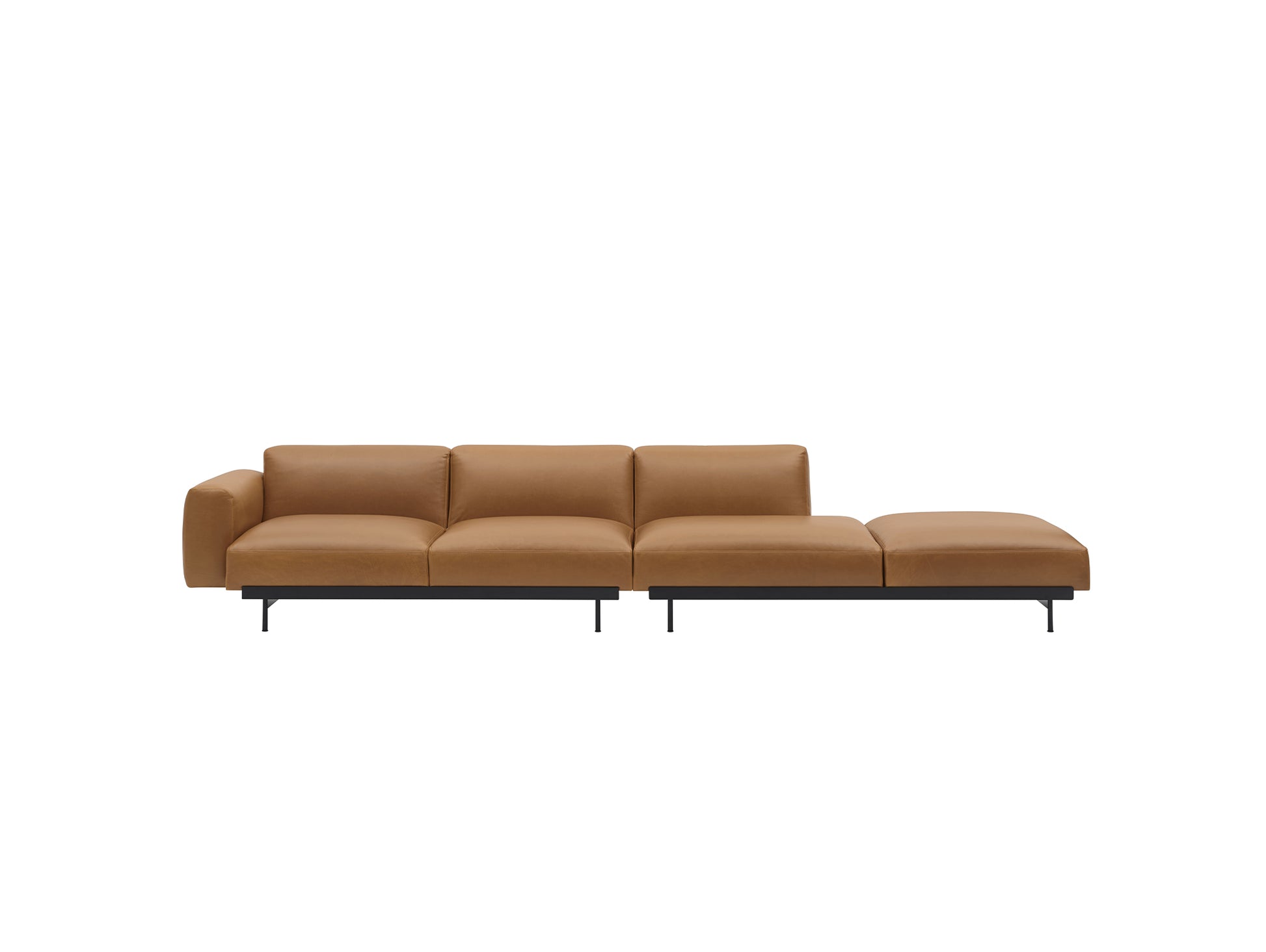 In Situ 4-Seater Modular Sofa by Muuto - Configuration 3 / Refine leather cognac