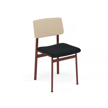 Loft Chair Upholstered by Muuto - Deep Red Frame / Oak / Steelcut 190