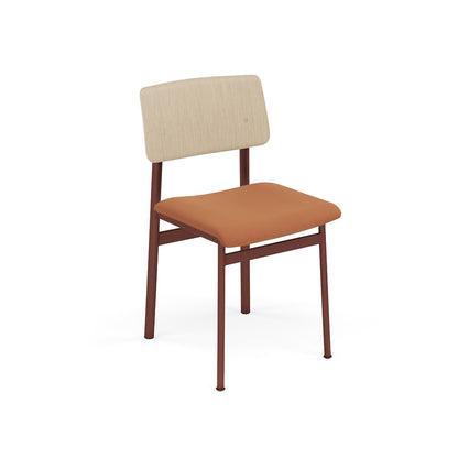 Loft Chair Upholstered by Muuto - Deep Red Frame / Oak / Steelcut 535
