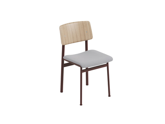 Loft Chair Upholstered by Muuto - Deep Red Frame / Oak / Steelcut 140
