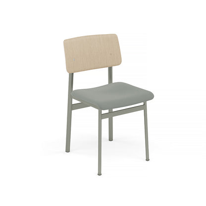 Loft Chair Upholstered by Muuto - Dusty Green Frame / Oak / Steelcut 160
