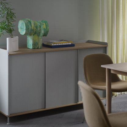 Enfold Sideboard by Muuto - 148*45 / Lacquered Oak / Grey Lacquered Steel