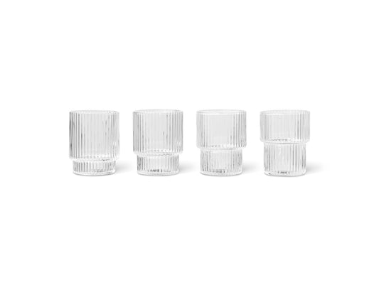 Ripple Small Glasses - Set of 4 (Clear) by Ferm Living