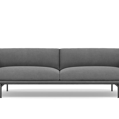 Muuto Outline 2 Seater Sofa - Polished Aluminium Base / fiord 171