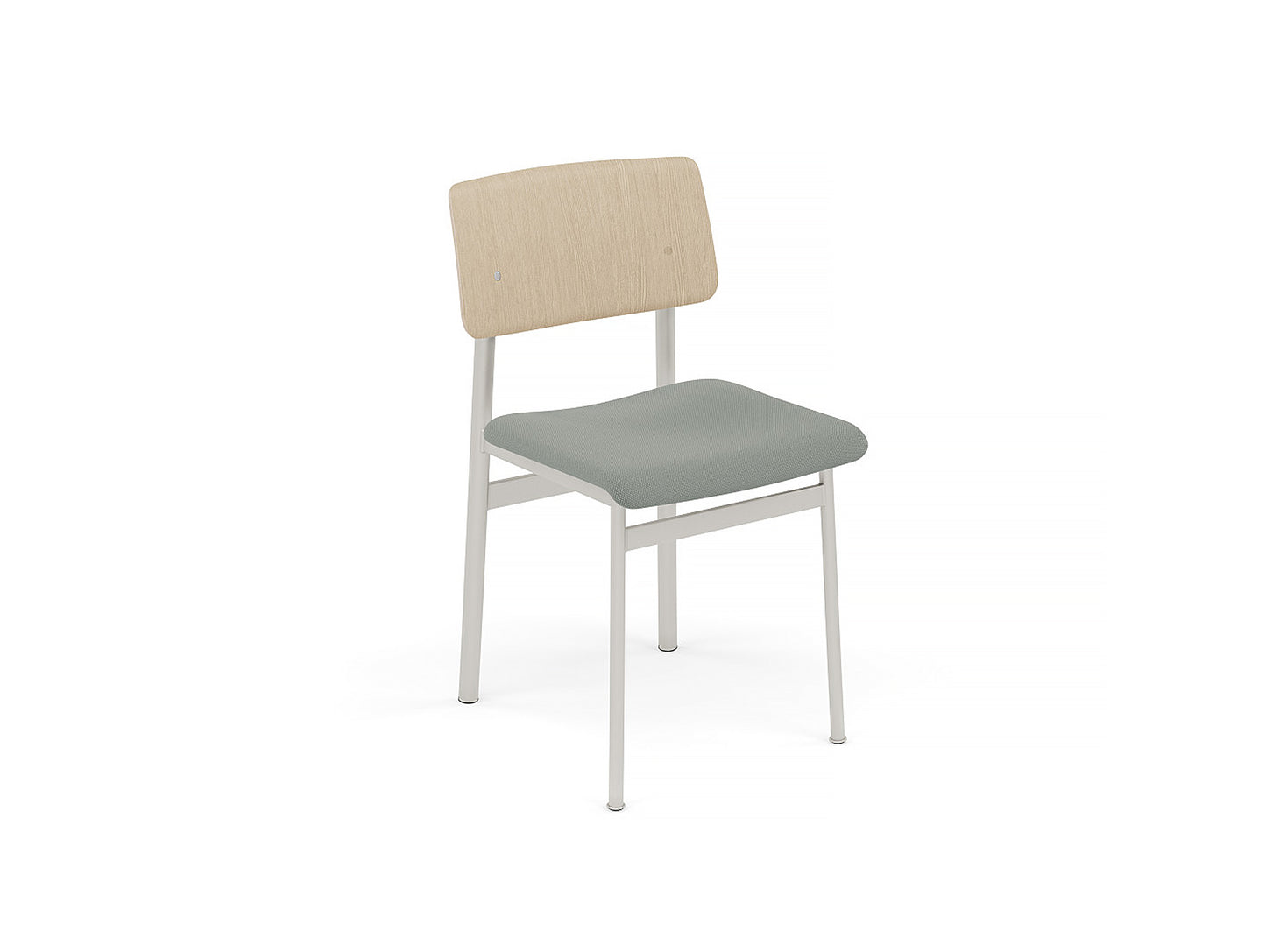 Loft Chair Upholstered by Muuto - Grey Frame / Oak / Steelcut 160