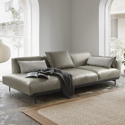 In Situ 3-Seater Modular Sofa by Muuto - Configuration 2 / Refine Leather Stone