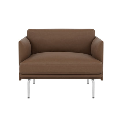 Outline Chair by Muuto - Aluminium Base / Peatmoos Easy Leather