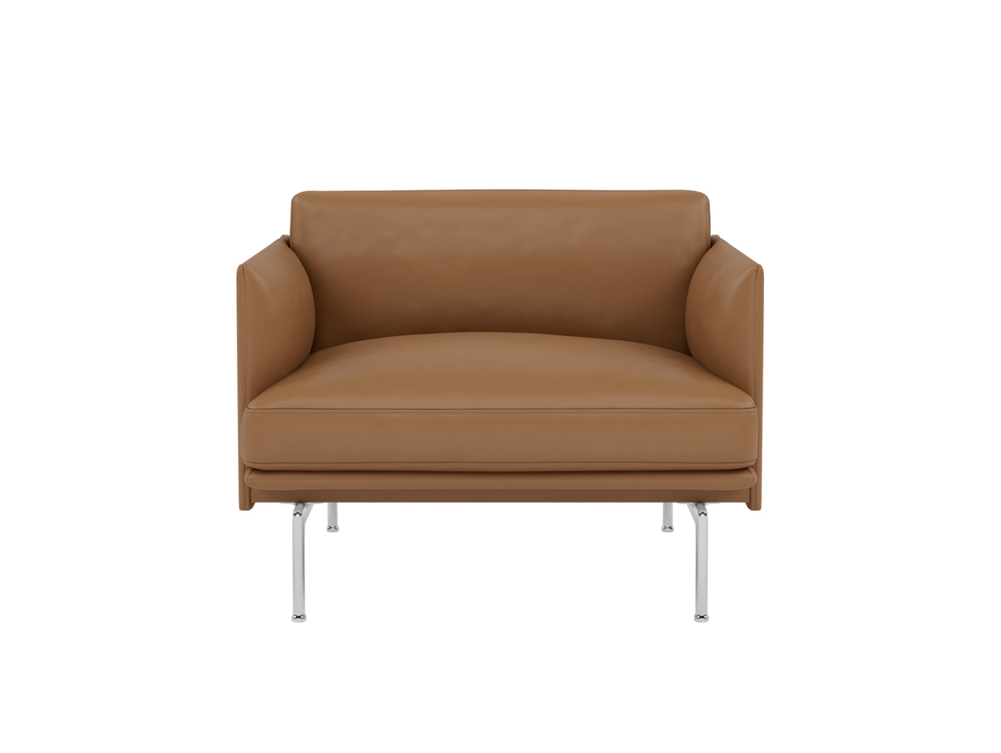 Outline Chair by Muuto - Aluminium Base /  Cognac Refine Leather