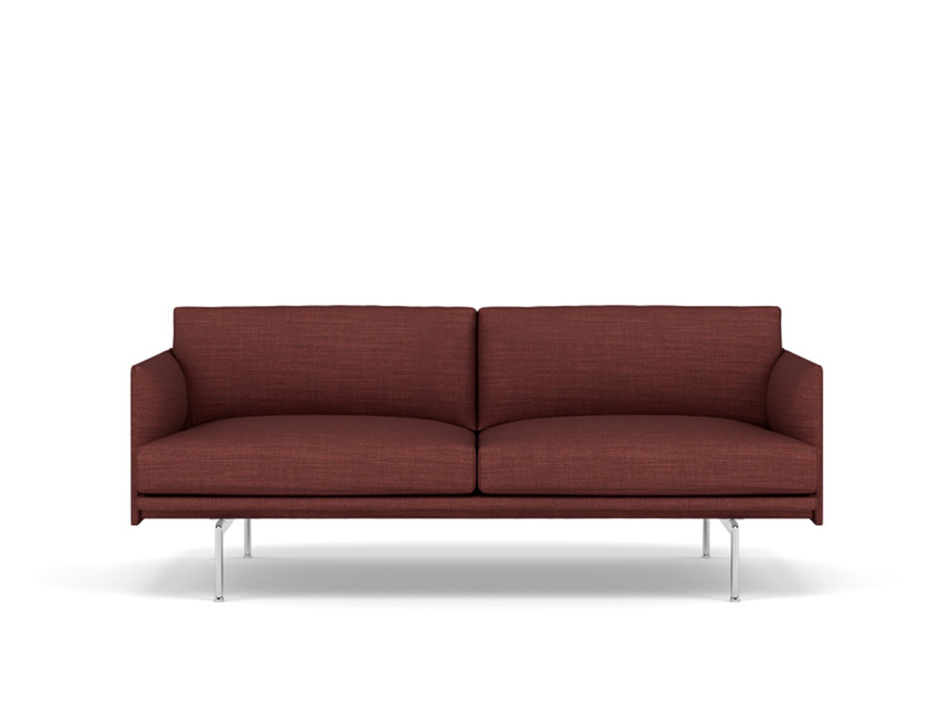 Muuto Outline 2 Seater Sofa - Polished Aluminium Base / canvas 576