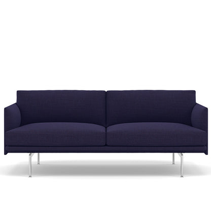 Muuto Outline 2 Seater Sofa - Polished Aluminium Base / canvas 684