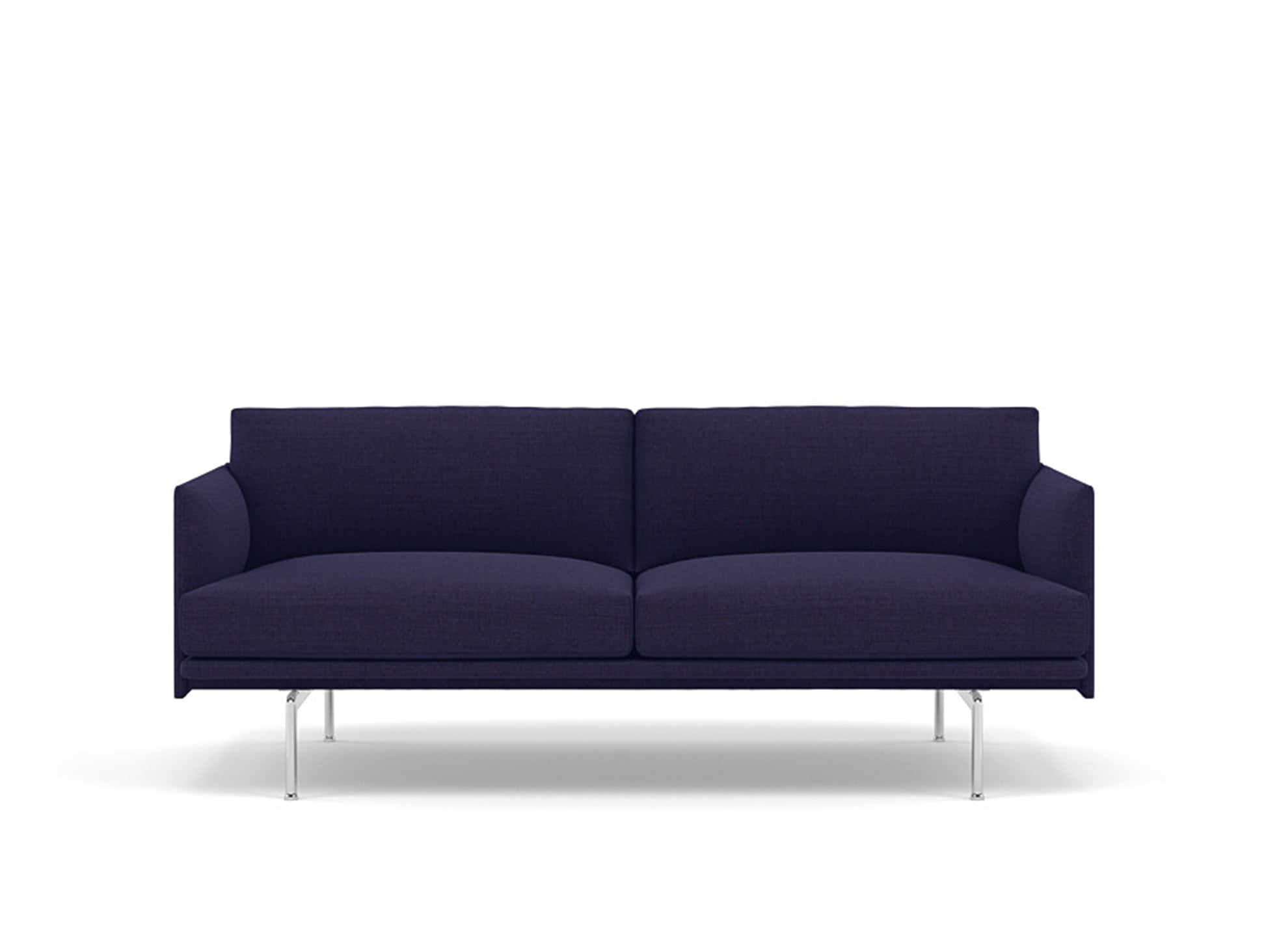 Muuto Outline 2 Seater Sofa - Polished Aluminium Base / canvas 684