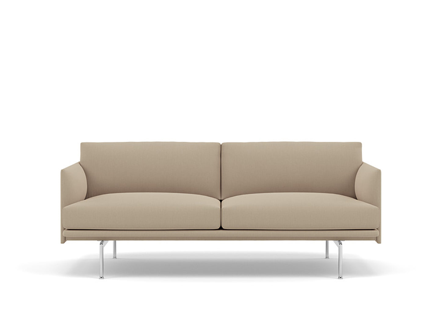 Muuto Outline 2 Seater Sofa - Polished Aluminium Base / clara 248