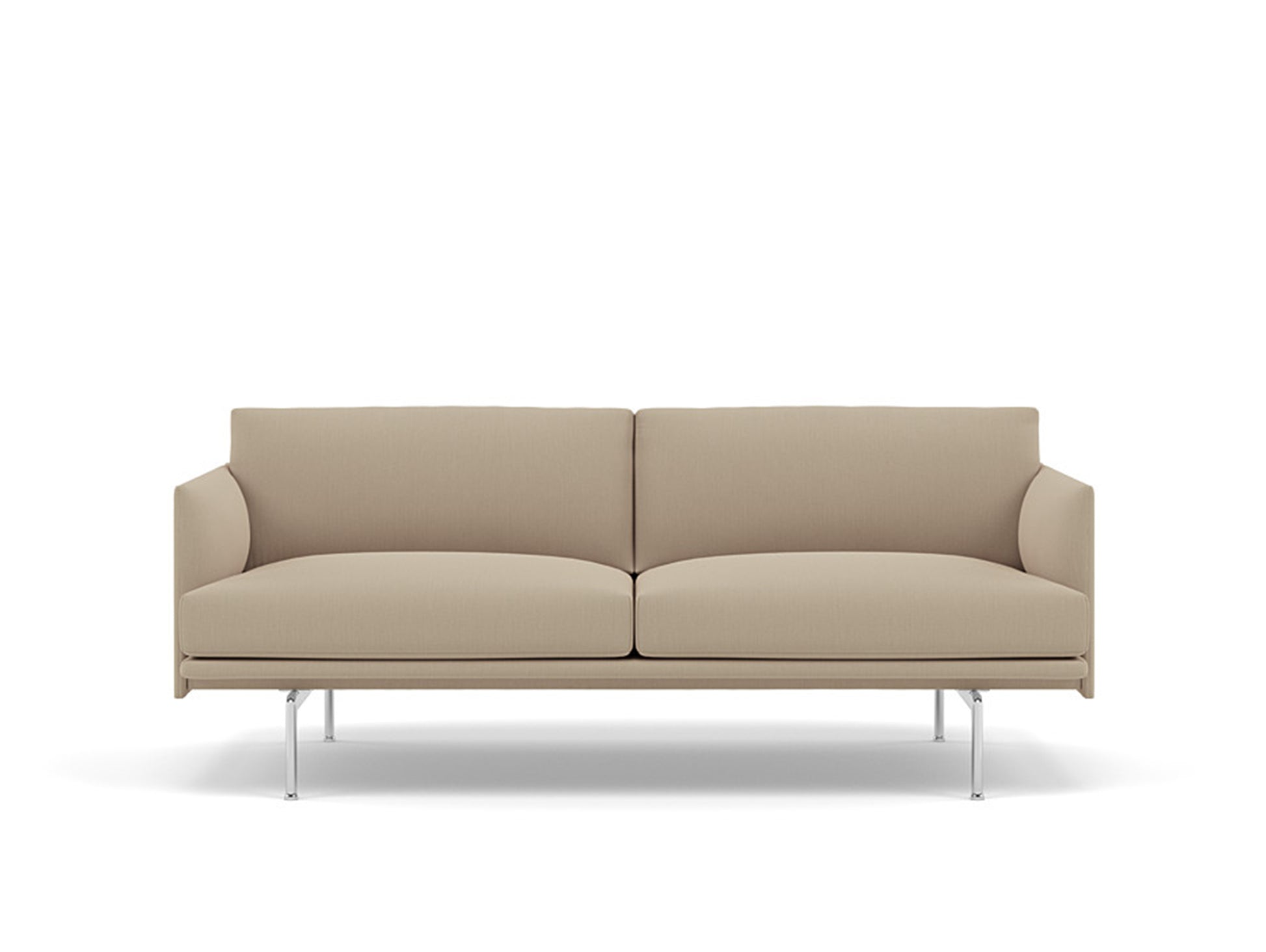 Muuto Outline 2 Seater Sofa - Polished Aluminium Base / clara 248