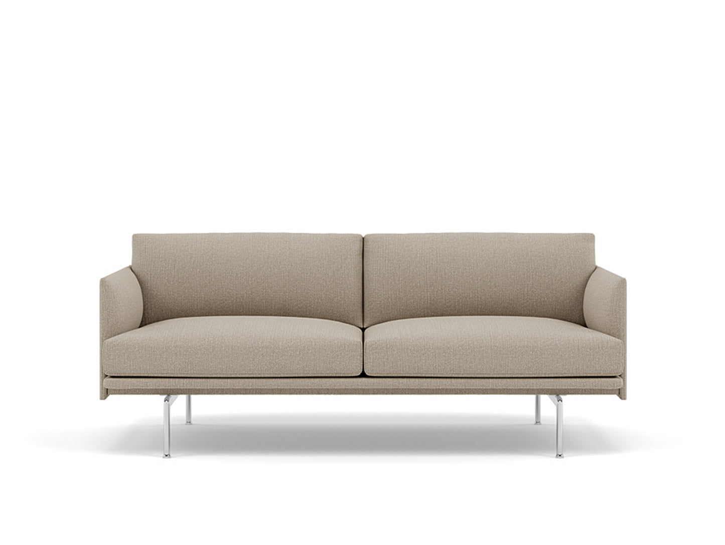 Muuto Outline 2 Seater Sofa - Polished Aluminium Base / clay 10 