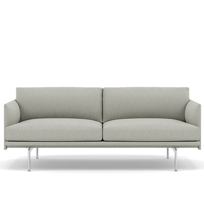 Muuto Outline 2 Seater Sofa - Polished Aluminium Base / claly 12
