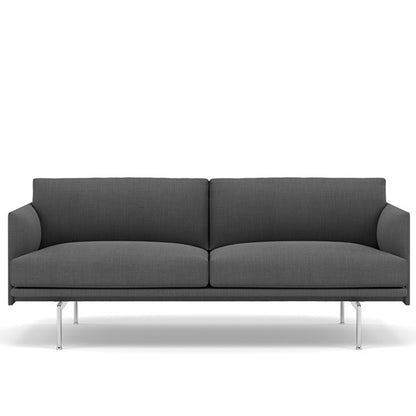 Muuto Outline 2 Seater Sofa - Polished Aluminium Base / remix 163